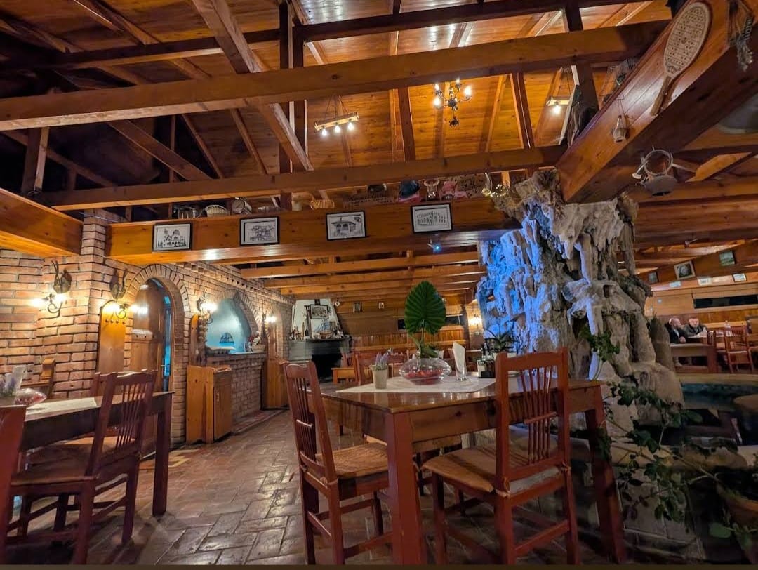 Rustic wooden dining room